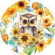 Sticker decorativ, Bufnita, Multicolor, 60 cm, 1281STK-2
