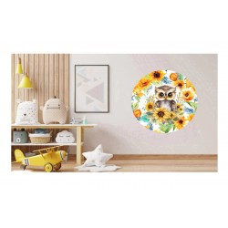 Sticker decorativ, Bufnita, Multicolor, 60 cm, 1281STK-2