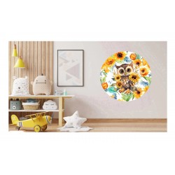 Sticker decorativ, Bufnita, Multicolor, 60 cm, 1281STK