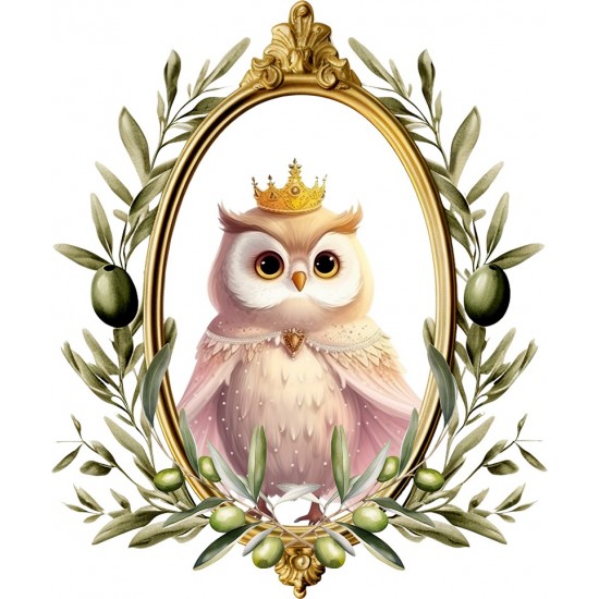 Sticker decorativ, Bufnita, Roz, 72 cm, 1295STK-1