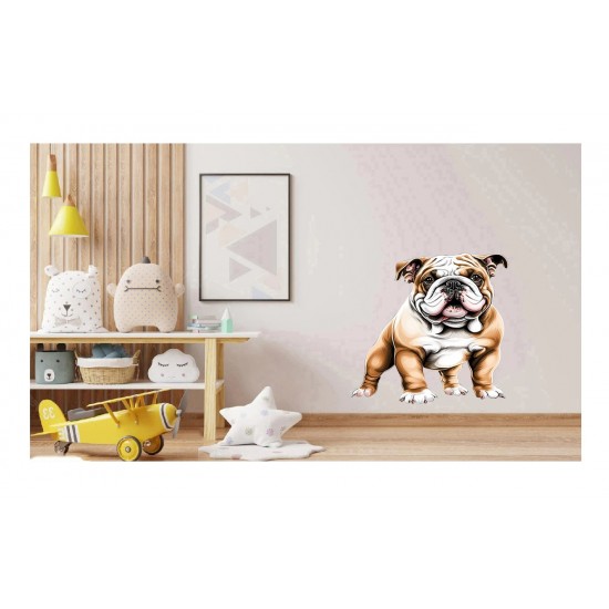 Sticker decorativ, Caine Bulldog, Maro, 70 cm, 1203STK