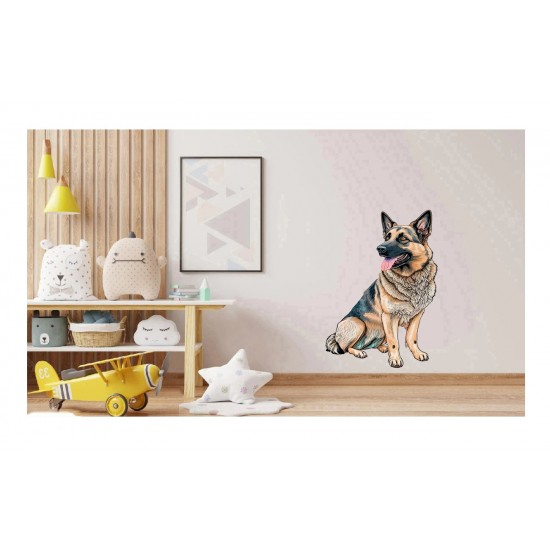 Sticker decorativ, Caine German Shepherd, Negru, 85 cm, 1203STK-2 Sticker decorativ, Caine German Shepherd, Negru, 85 cm, 1203STK-2