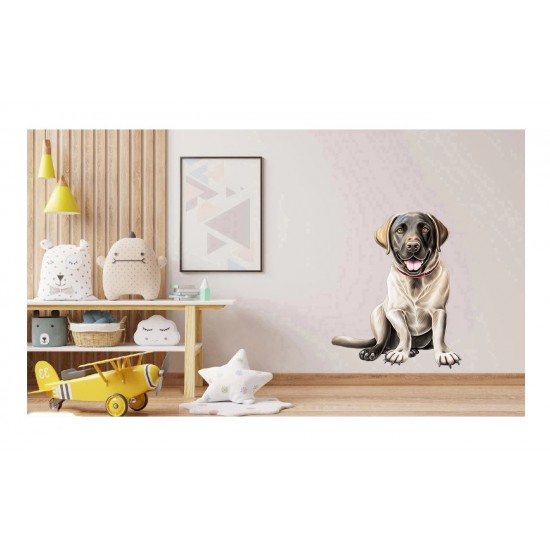 Sticker decorativ, Caine Labrador Retriever, Gri, 75 cm, 1203STK-4