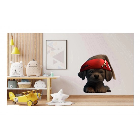 Sticker decorativ, Caine Pirat, Maro, 60 cm, 1226STK