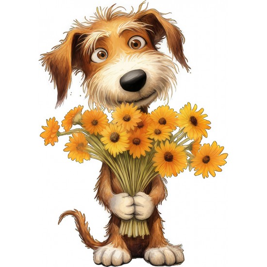 Sticker decorativ, Caine, Portocaliu, 84 cm, 1341STK-7