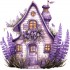 Sticker decorativ, Casa cu Lavanda, Mov, 60 cm, 1361STK-8