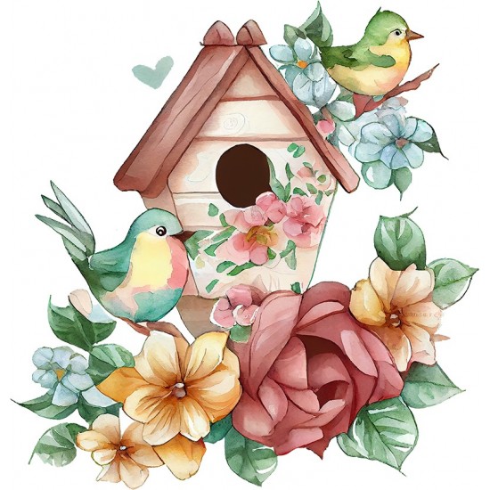 Sticker decorativ, Colivie, Maro, 62 cm, 1261STK-7 Sticker decorativ, Colivie, Maro, 62 cm, 1261STK-7