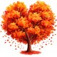Sticker decorativ, Copac, Portocaliu, 60 cm, 1320STK