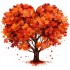Sticker decorativ, Copac, Portocaliu, 65 cm, 1320STK-2