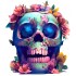 Sticker decorativ, Craniu, Albastru, 69 cm, 1237STK