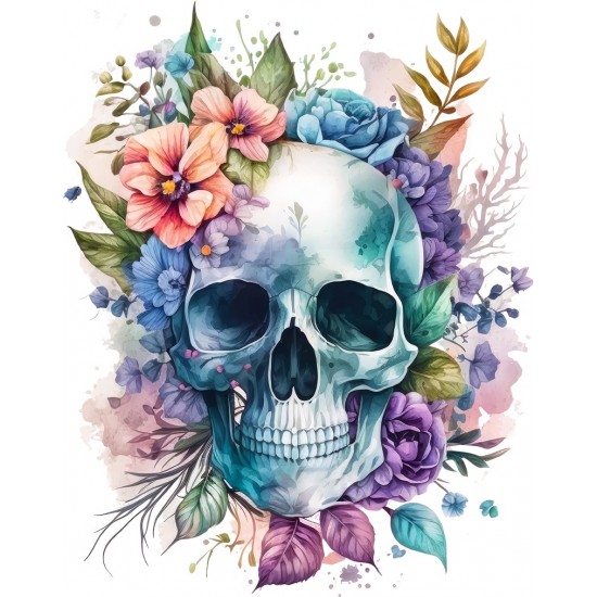 Sticker decorativ, Craniu, Multicolor, 75 cm, 1274STK-2