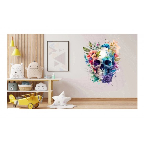 Sticker decorativ, Craniu, Multicolor, 80 cm, 1274STK-3