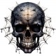 Sticker decorativ, Craniu, Negru, 63 cm, 1343STK-8