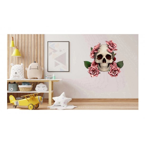 Sticker decorativ, Craniu, Roz, 62 cm, 1240STK Sticker decorativ, Craniu, Roz, 62 cm, 1240STK