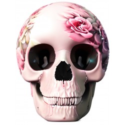 Sticker decorativ, Craniu, Roz, 79 cm, 1256STK