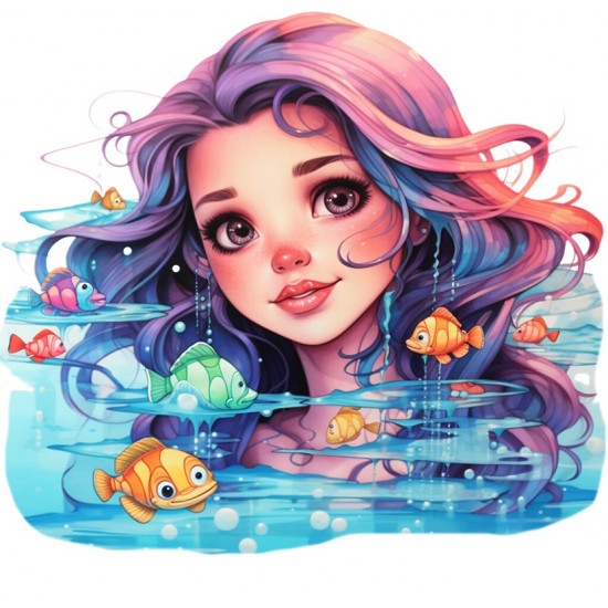 Sticker decorativ, Culori Pastelate, Fata, Mov, 62 cm, 1347STK-5