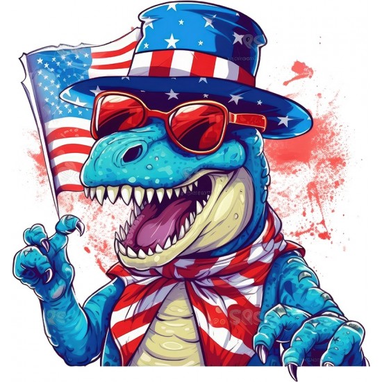 Sticker decorativ, Dinozaur, Albastru, 63 cm, 1348STK