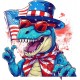 Sticker decorativ, Dinozaur, Albastru, 63 cm, 1348STK