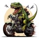 Sticker decorativ,  Dinozaur, Verde, 60 cm, 1205STK