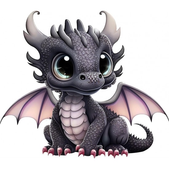 Sticker decorativ, Dragon, Negru, 68 cm, 1262STK