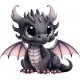Sticker decorativ, Dragon, Negru, 68 cm, 1262STK