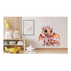 Sticker decorativ, Dragon, Portocaliu, 65 cm, 1262STK-4