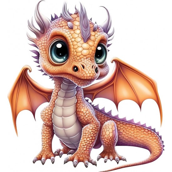 Sticker decorativ, Dragon, Portocaliu, 65 cm, 1262STK-4