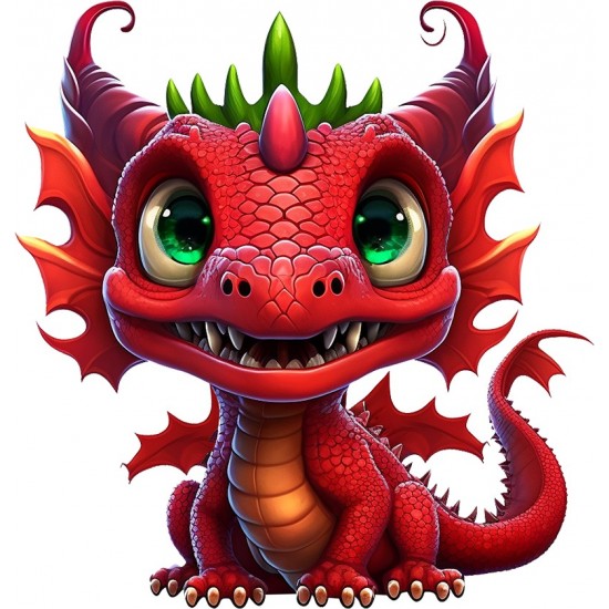 Sticker decorativ, Dragon, Rosu, 62 cm, 1262STK-2