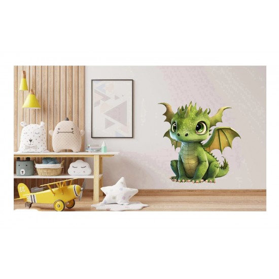 Sticker decorativ, Dragon, Verde, 62 cm, 1262STK-3