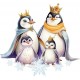 Sticker decorativ, Familia de Pinguini, Alb, 64 cm, 1277STK