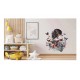 Sticker decorativ, Fata, Fluturi si Flori, Multicolor, 70 cm, 1208STK-1