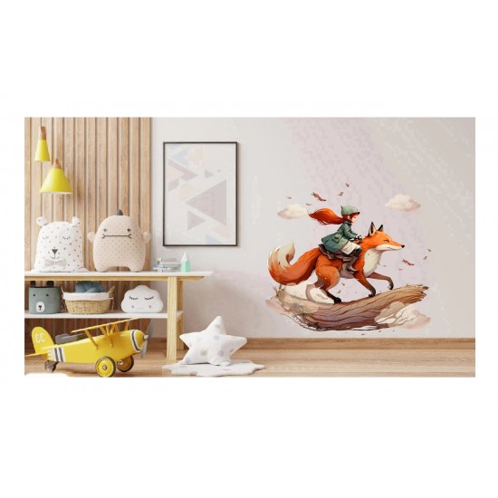Sticker decorativ, Fetita, Portocaliu, 62 cm, 1283STK-1