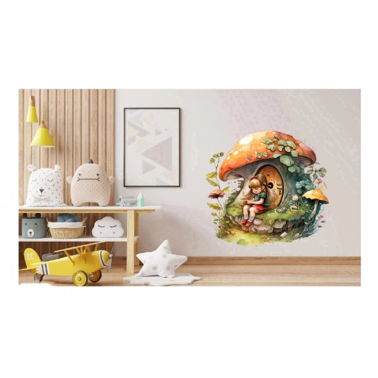 Sticker decorativ, Fetita, Verde, 61 cm, 1283STK