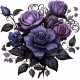 Sticker decorativ, Flori, Mov, 60 cm, 1325STK-1