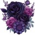 Sticker decorativ, Flori, Mov, 60 cm, 1325STK-3