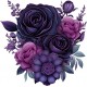 Sticker decorativ, Flori, Mov, 60 cm, 1325STK-3