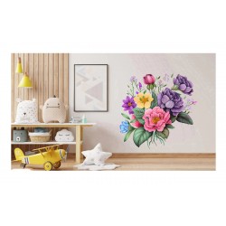 Sticker decorativ, Flori, Multicolor, 64 cm, 1216STK-7 Sticker decorativ, Flori, Multicolor, 64 cm, 1216STK-7