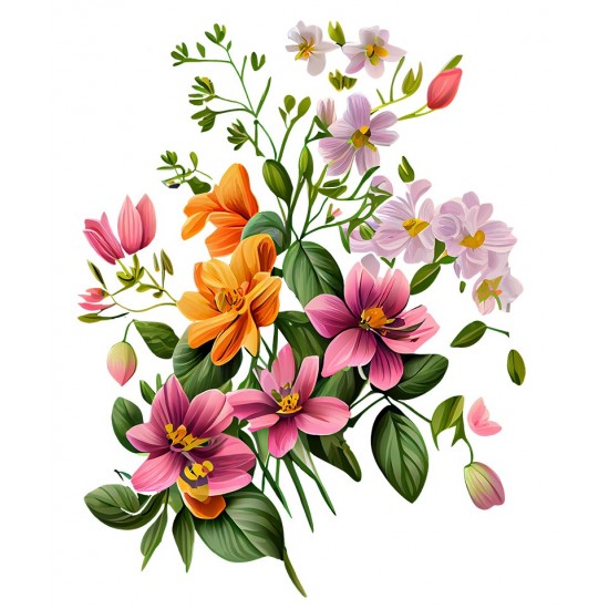 Sticker decorativ, Flori, Multicolor, 80 cm, 1216STK-10 Sticker decorativ, Flori, Multicolor, 80 cm, 1216STK-10