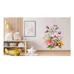 Sticker decorativ, Flori, Multicolor, 85 cm, 1216STK