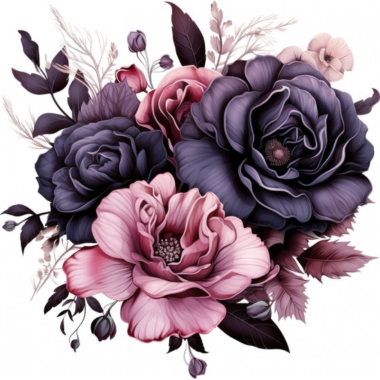 Sticker decorativ, Flori, Roz, 60 cm, 1325STK Sticker decorativ, Flori, Roz, 60 cm, 1325STK