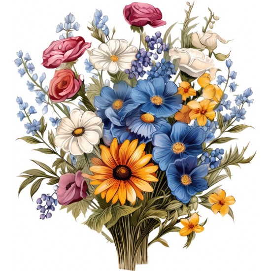 Sticker decorativ, Flori Salbatice, Alb, 67 cm, 1319STK-2 Sticker decorativ, Flori Salbatice, Alb, 67 cm, 1319STK-2