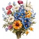 Sticker decorativ, Flori Salbatice, Alb, 67 cm, 1319STK-2 Sticker decorativ, Flori Salbatice, Alb, 67 cm, 1319STK-2