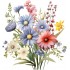 Sticker decorativ, Flori Salbatice, Multicolor, 63 cm, 1319STK-8