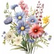 Sticker decorativ, Flori Salbatice, Multicolor, 63 cm, 1319STK-8