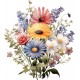 Sticker decorativ, Flori Salbatice, Verde, 66 cm, 1319STK-9