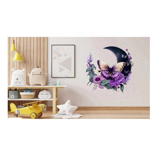 Sticker decorativ, Fluture, Mov, 61 cm, 1272STK