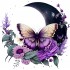 Sticker decorativ, Fluture, Mov, 61 cm, 1272STK