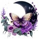Sticker decorativ, Fluture, Mov, 61 cm, 1272STK