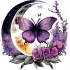 Sticker decorativ, Fluture, Mov, 62 cm, 1272STK-1
