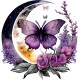 Sticker decorativ, Fluture, Mov, 62 cm, 1272STK-1